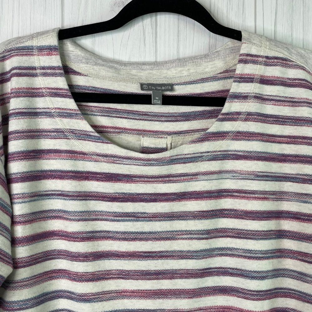 T By Talbots Top Button Back Striped Long Sleeve … - image 2